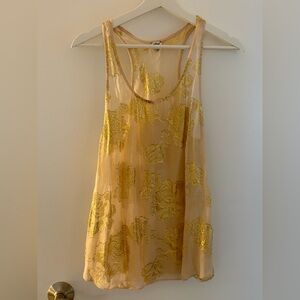 Wilfred Sheer Nude Camisole with Gold Floral Sequin Detail